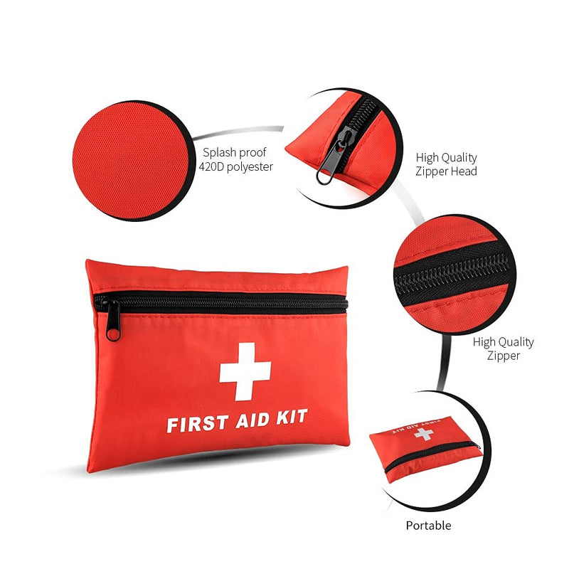 ASA TECHMED First Aid Kit - Piece - Small First Aid Kit for Camping, Hiking, Backpacking, Travel, Vehicle, Outdoors - Emergency & Medical Supplies