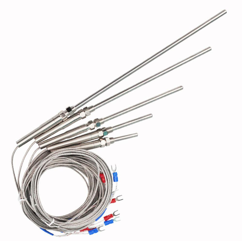 RuoFeng K Type Thermocouple Temperature Controller Sensor 9.8ft/3M Wire,150x5mm Stainless Steel Probe, 0-400° C 3m 150x5mm