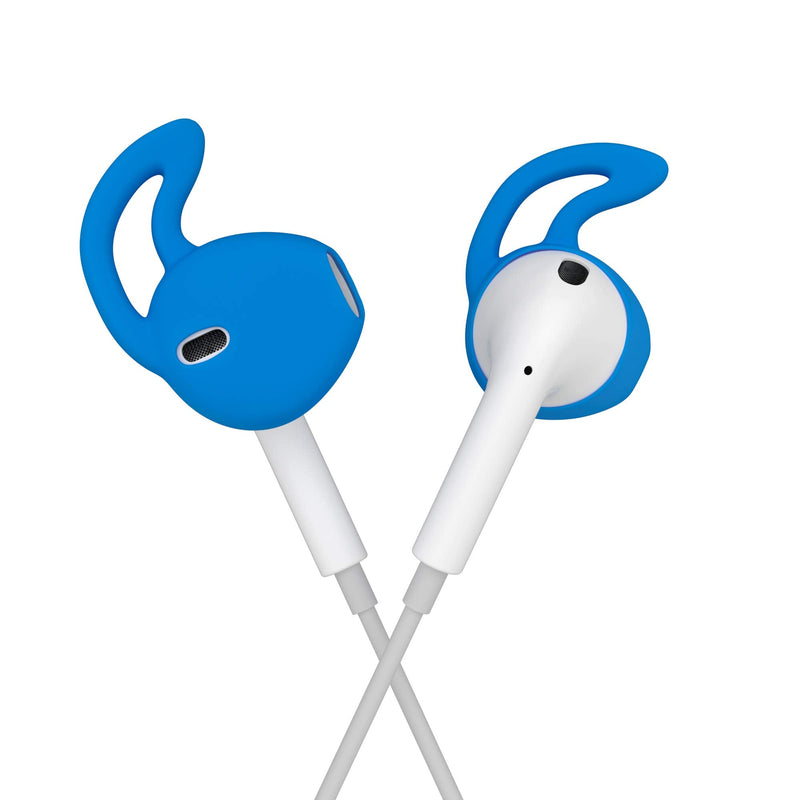 Ear Hook Cover Tips for Earphone Headphones [7 Pairs] Anti-Slip Soft Silicone Ear Gels for Earpods Earbuds, Black, White, Red, Orange, Clear, Blue, Hot Pink
