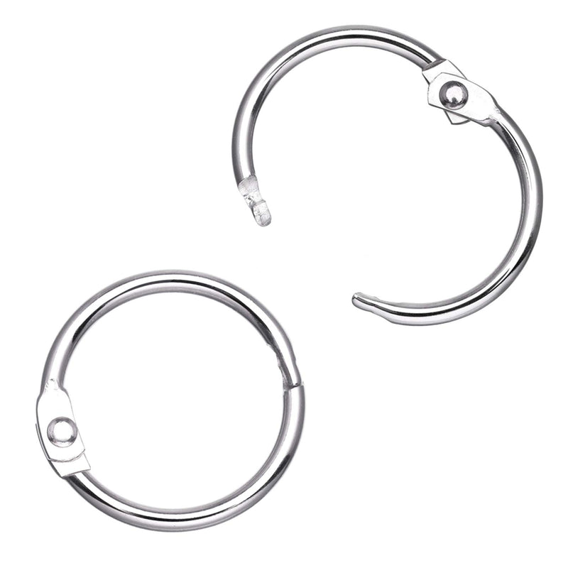 Antner 100Pcs Loose Leaf Rings, 0.75" Diameter, Nickel Plated Book Binder Rings 0.75 Inch-100 Pieces