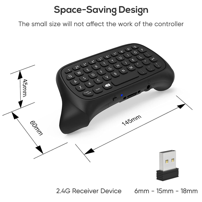 Controller Keyboard for Xbox Series X/ S/ for Xbox One/ One S, Wireless Bluetooth Gaming Chatpad Keypad with USB Receiver, Built-in Speaker & 3.5mm Audio Jack for Xbox Series X/ S/ One/ One S, Black