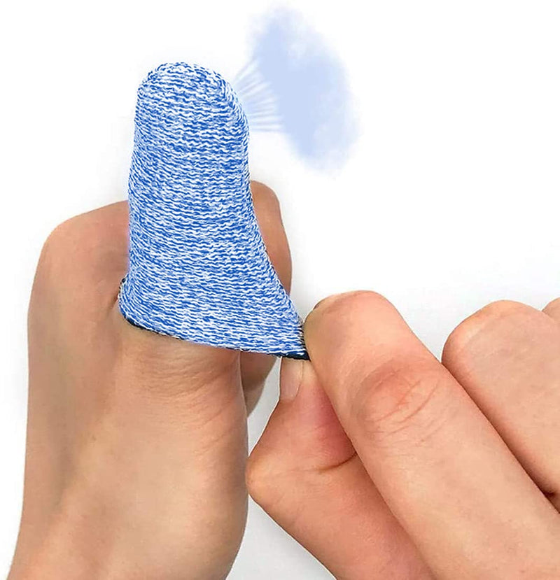 Finger Cots Cut Resistant Protection, Finger Sleeve Glove Life Extender for Kitchen, Work, Sculpture, Anti-Slip, Reusable (Blue/12 Count (Pack of 1)) Blue/12 Count (Pack of 1)