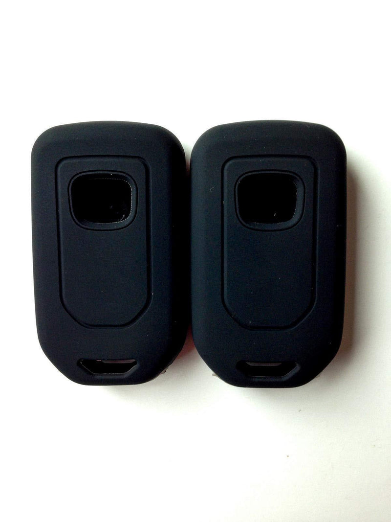 Autobase Silicone Key Fob Cover for Honda Accord Civic CR-V CRV Pilot Passport Insight EX EX-L Touring | Car Accessory | Key Protection Case - 2 Pcs (Black) Black