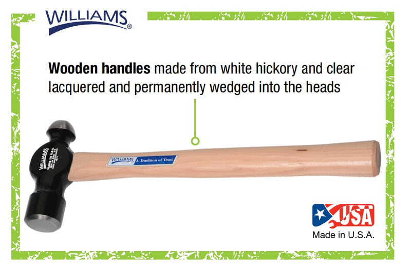 Williams JHWHBP-5-0A 4-Ounce Ball Pein Hammer - Hickory Handle 4 Ounces