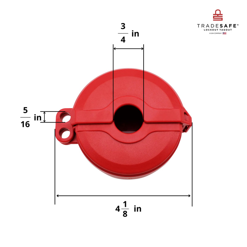 TRADESAFE Gate Valve Lockout Device, 1” to 2-1/2” Diameter Valve Handles, Red, Secure Water Faucet Lock and Propane Tank Lock, Tamper-Proof and Impact-Resistant 1" - 2-1/2" Red