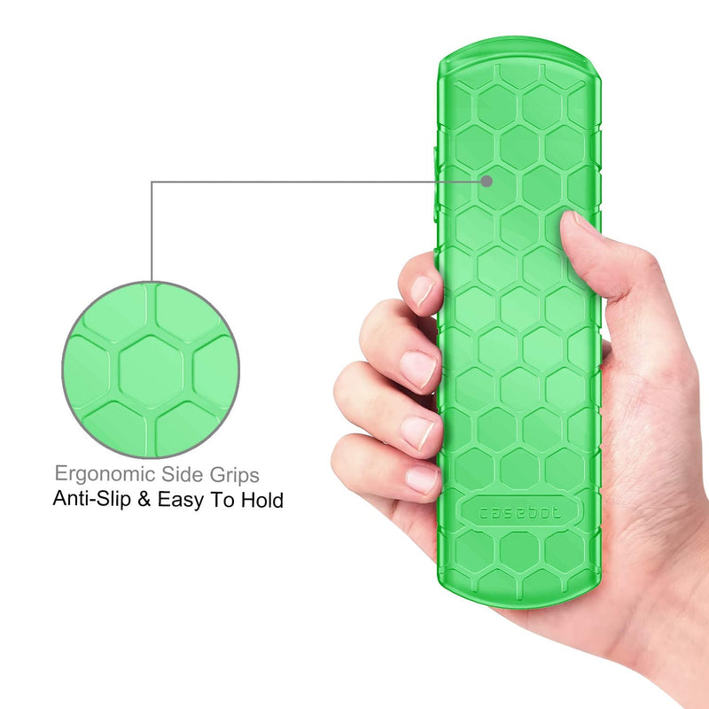 Fintie Protective Case for Roku Steaming Stick 3600R, TCL Roku TV RC280 Remote - CaseBot (Honey Comb Series) Light Weight (Anti Slip) Shock Proof Silicone Remote Controller Cover, Green Glow Steaming Stick (3600R) / TCL RC280 Z-Green Glow