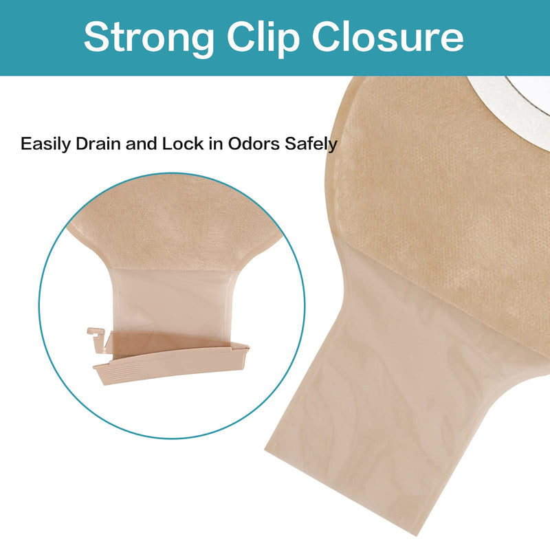 HDL-HENDRY Colostomy Bags Ostomy Bags Supplies One-Piece Drainable Pouches with Clamp Closure for Ileostomy Stoma Care Cut-to-Fit (Max 15-60mm,10 Count), Brown, 10 Count(Pack of 1) 10 Count(Pack of 1)