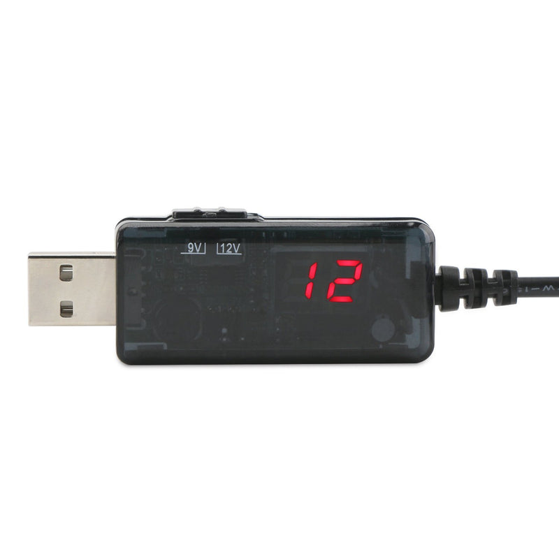 USB to 9v, 5v to 12v Step Up, DROK USB Cable DC 5V Boost to 9V 12V Voltage Converter 1A Step-up Volt Transformer Power Regulator Line with LED Display