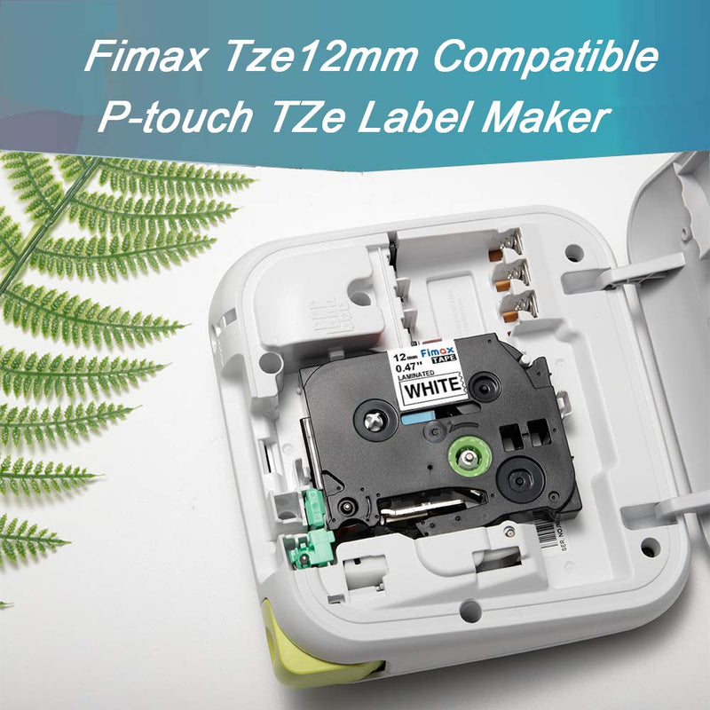 Fimax Compatible Label Tape Replacement for Brother TZe-231 TZe231 P-Touch PTD210 PTH110 PTD600 PT-D400 Cube Label Makers (12mm 0.47 Black on White,10PK) 10