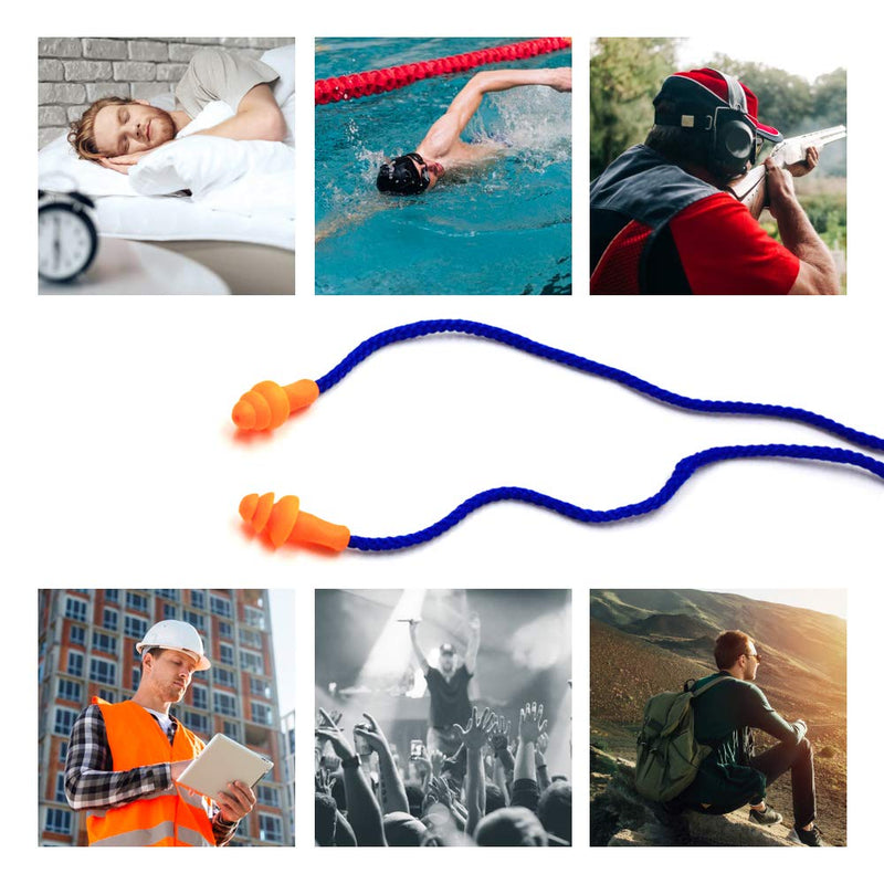 10 Pair Corded Ear Plugs for Shooting Range Ear Protection for Gun Range - Hunting Ear Plugs Individually Wrapped Shooting Ear Buds Hunting Ear Protection Hearing Protection Ear Plugs for Construction 10 Pair (Pack of 1)