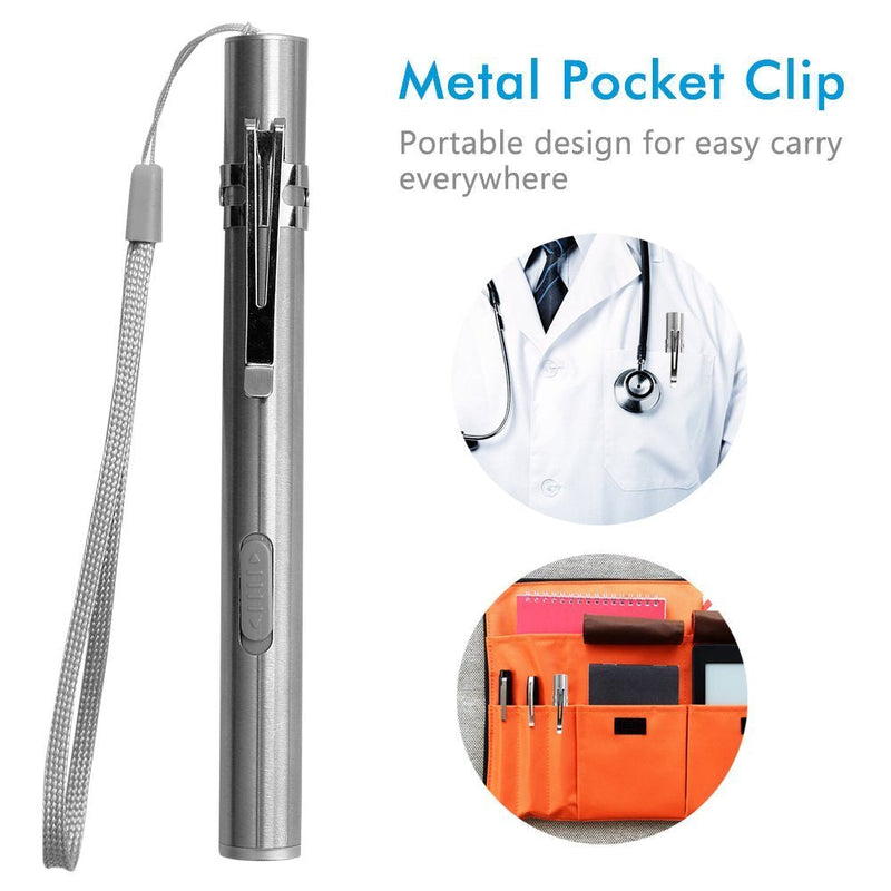LEAGY Pack of 2 Medical Penlight Pupil Light Diagnostic Light with Pocket Clip Reusable Diagnostic LED Pen Lamp Torch Light Pen for Doctors Nurses Students Pack of 2 Yellow Light