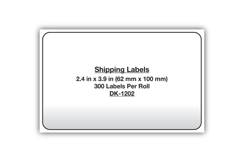 Brother Genuine DK-1202 Die-Cut Shipping Paper Labels, Long Lasting Reliability, 300 Labels Per Roll, (1) Roll per Box 1 Roll