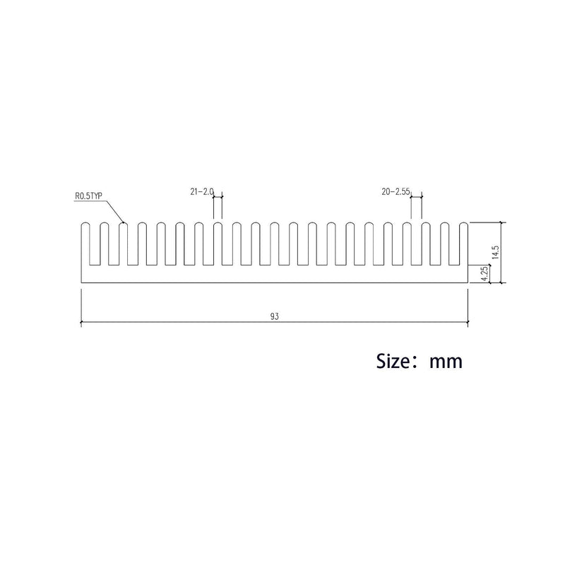 Awxlumv Aluminum Large Heatsink 5.9 x 3.6 x 0.59 Inch /150 x 93x 15 mm Black Heat Sinks Fins for Cooler PCB Board LED Motherboard (2 Pcs) 2 Pcs