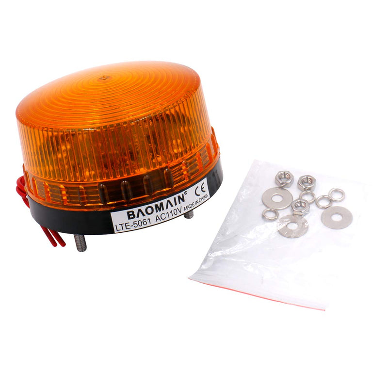 Baomain Industrial Signal Round Yellow Warning Light Strobe Warning lamp LTE-5061 AC 110V