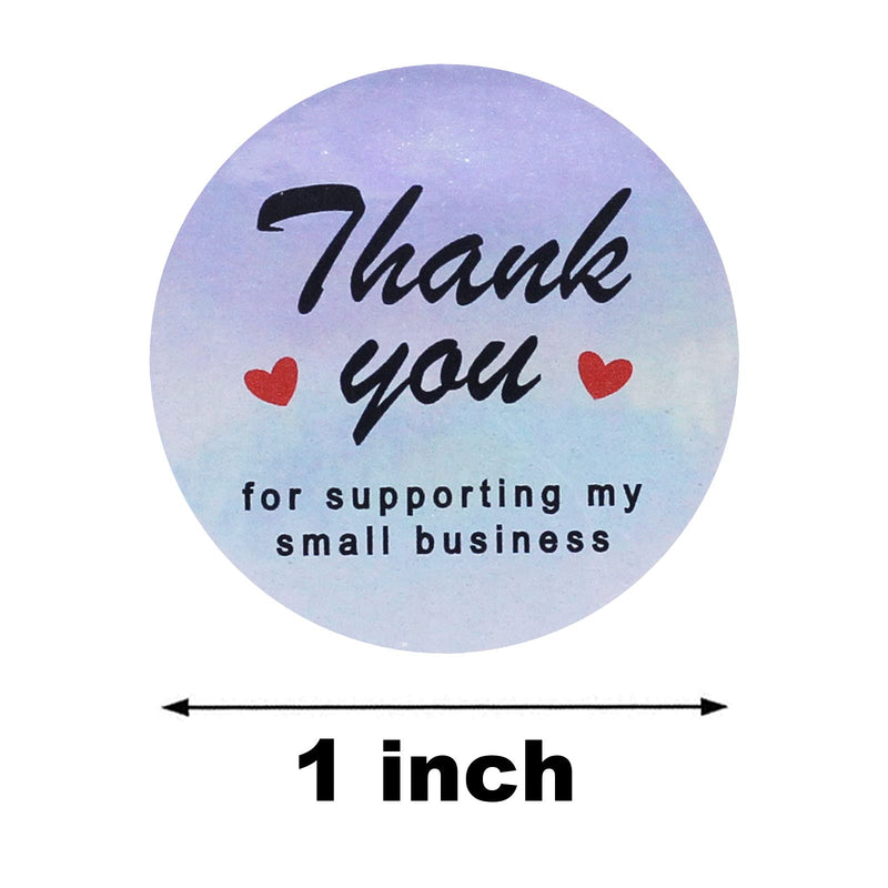 HLZDS Thank You Stickers Roll 500pcs 1" Thank You for Supporting My Small Business Stickers with 8 Designs Holographic Thank You Stickers Labels Thank You Small Business Stickers for Packages