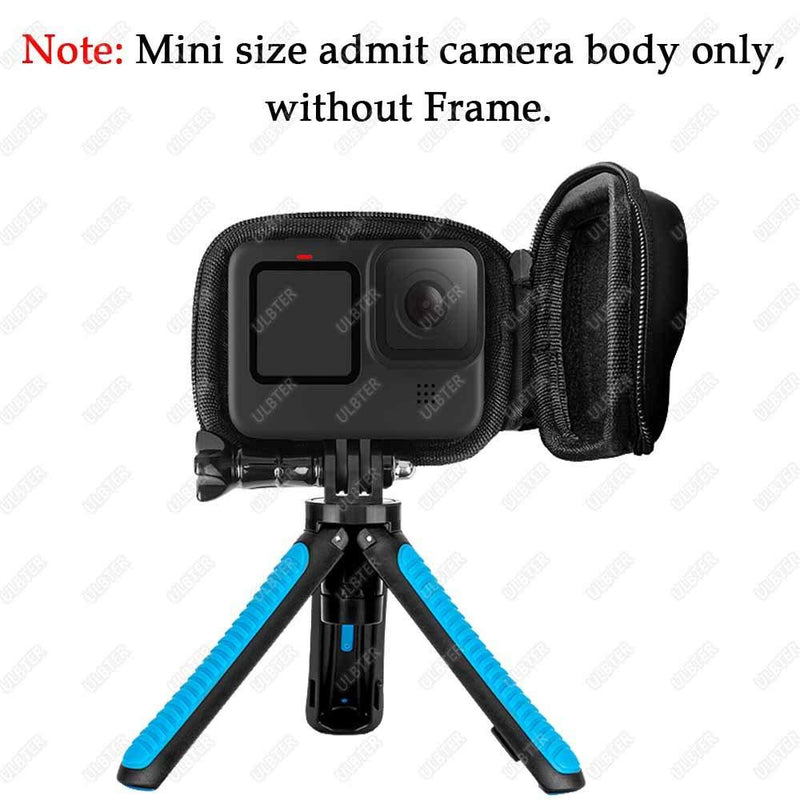 Mini Storage Bag Case for GoPro Hero9 Hero8 Black Camera + GoPro Hero 9 8 Rubber Lens Cap Cover, ULBTER Carrying Portable Boxes Accessory for Go pro Hero9 Hero8 [2+1 Pack] Black Bag+Cover