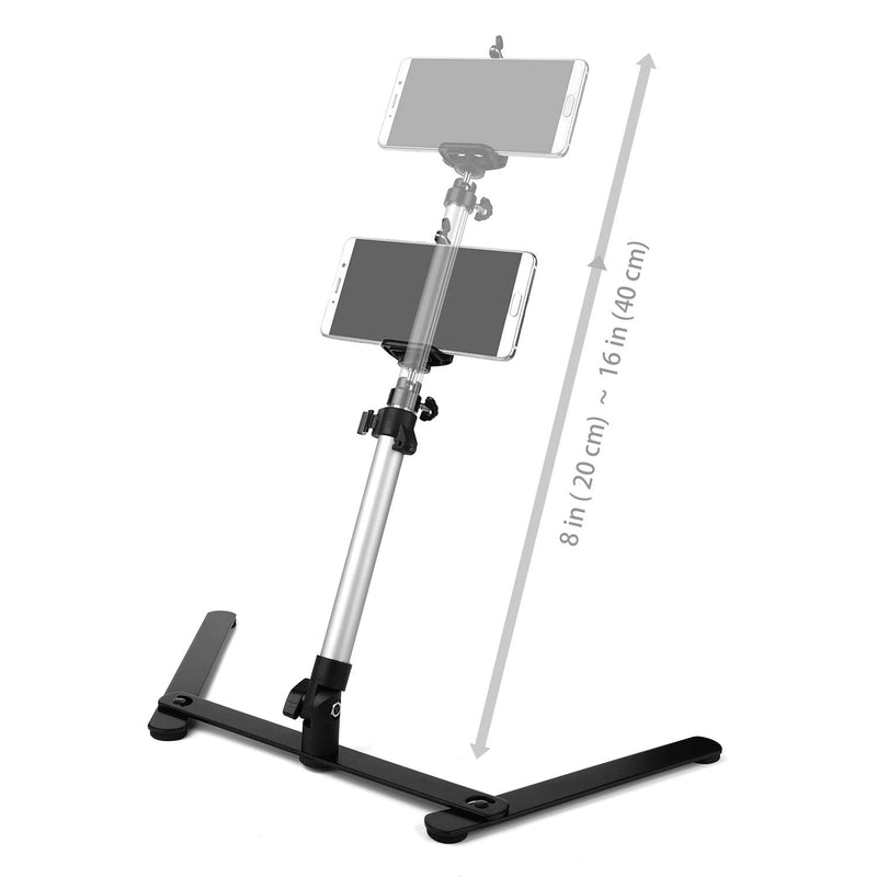 ChromLives Photo Copy Stand Pico Projector Stand with Phone Clamp Overhead Phone Mount Phone Stand Mini Tripod Adjustable Tabletop Monopod Stand Compatible with Smart-Phone Pic Projector