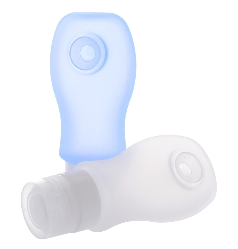 3-Pack (Blue, Clear) Best Travel Bottles 3 oz Set with Bag - Shampoo Travel Containers