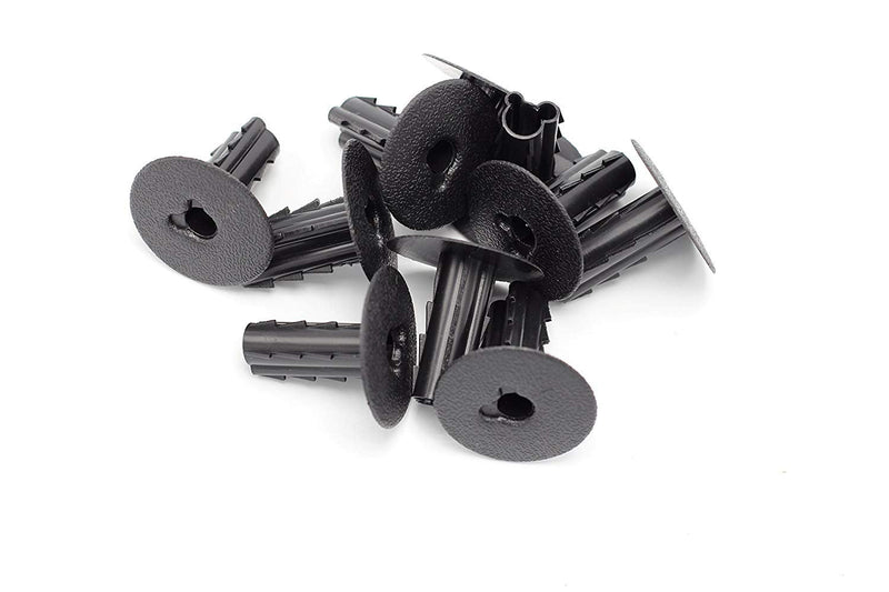 Single Feed Thru Bushing - (Black) RG6 Feed Through Bushing (Grommet) Replaces Wallplates (Wall Plates) for Coax Coaxial Cable, Network Cable, CCTV - Indoor/Outdoor Rated - 10 Pack Single Black