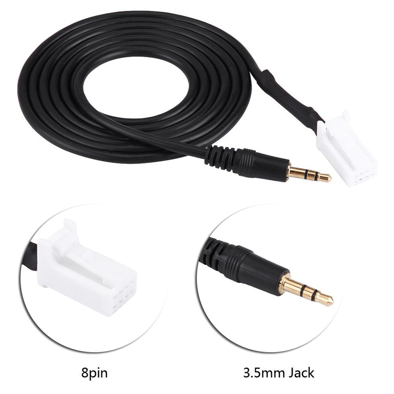 Car AUX Audio Cableï¼ŒAudio AUX Input Cable Adapter 8pin Plug 3.5mm Jack Fit for Suzuki Swift Vitra Jimny