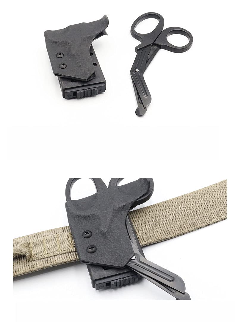PUOSUO Kydex Holster For EMT Scissors Tactical Scissors Cover(Black,Not include scissor)