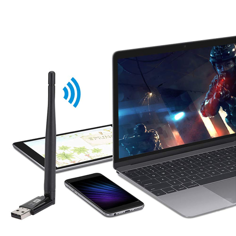 ASHATA Wireless Network Adapter, RTL8821CU 600M Free Drive Dual Band PC Wireless LAN Card for USB Bluetooth Adapter