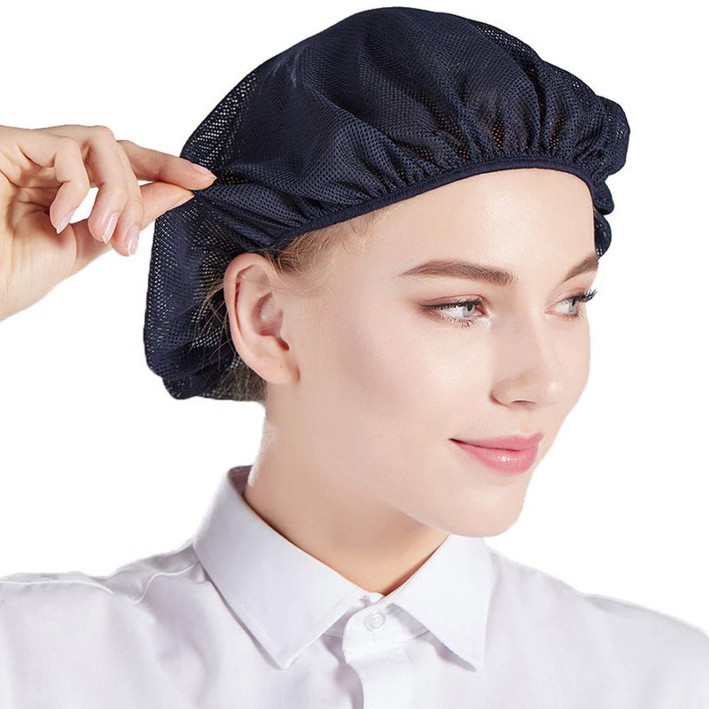 Nanxson Unisex Work Hat Hairnet Elastic Food Factory Workshop Breathable Washable Dust Cap CF9023 Navy Blue