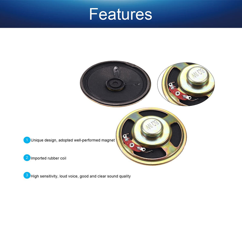 Fielect DIY Magnetic Speaker 1W 8 Ohm 57mm Diameter Round Shape Replacement Loudspeaker 1pcs 57mm Diameter 13mm Height 1W 8 Ohm 1Pcs