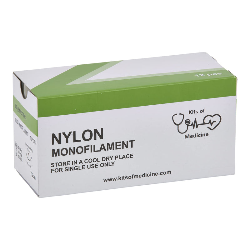 Nylon wound suture thread (pack of 12) | The Best Wound Suture Thread for Educational Practice Only | For medical students, doctors, dentists and veterinarians | Silk 3/0 wound suture thread | Wound suture kit accessory