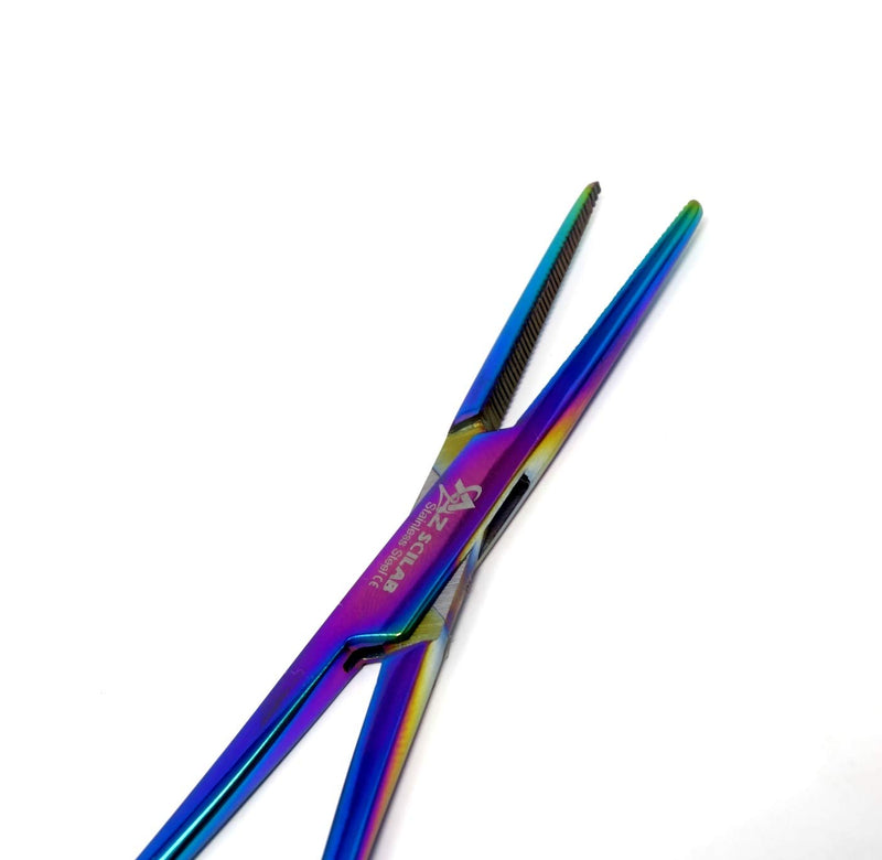 Multi Color Rainbow Mosquito Hemostat Forceps 5" Straight Pliers Stainless Steel (A2ZSCILAB Brand)