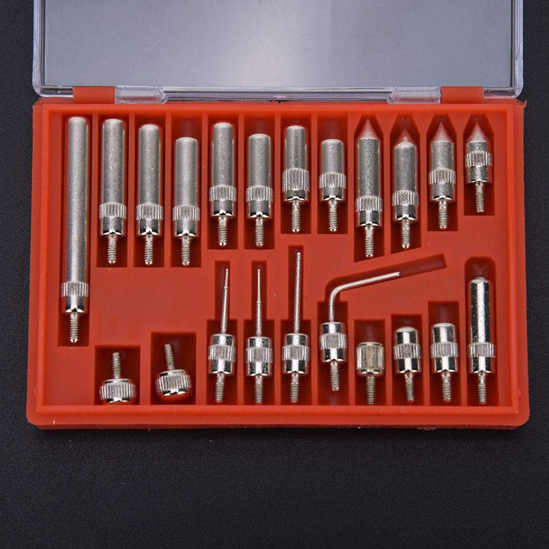 22-piece dial gauge measuring tips set, dial gauge indicator pointed tip replacement, dial gauge accessories, with storage box