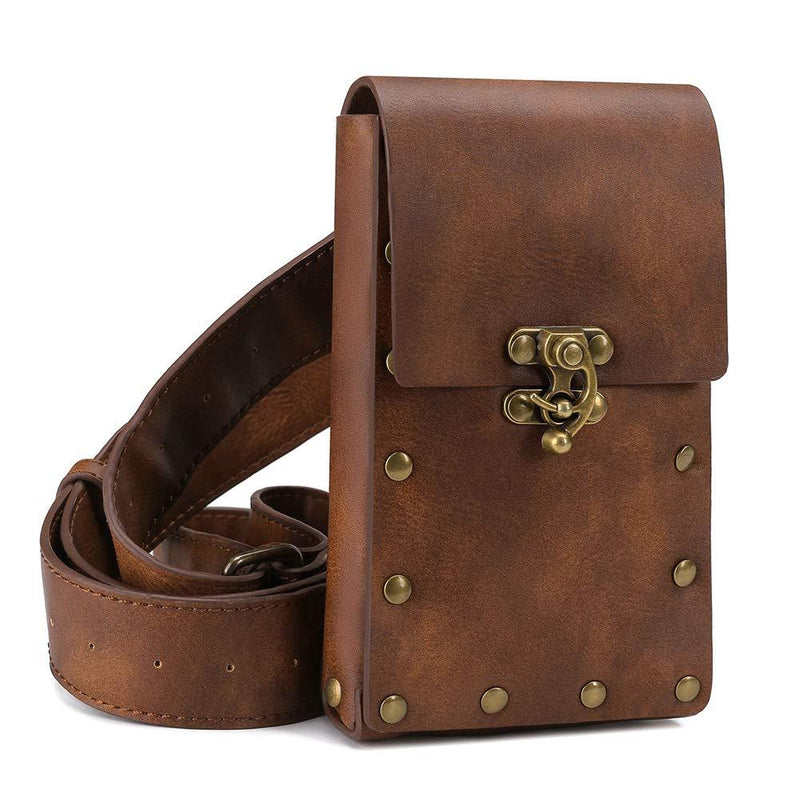 Steampunk Crossbody Shoulder Bag Messenger Gothic Waist Fanny Pack Chain Drop Leg Hip Holster Belt Purse Pouch Knit