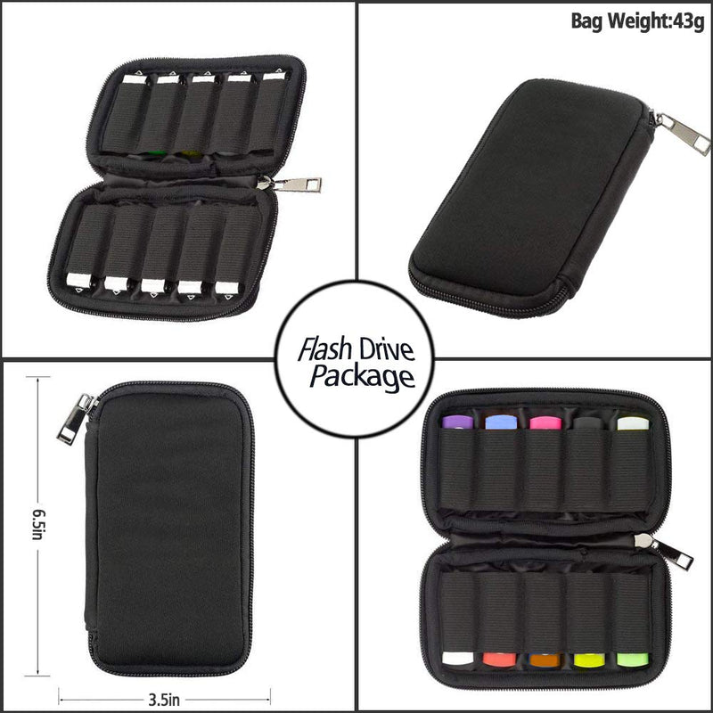 Flash Drive Case USB Storage Case JBOS USB Holder Storage Bag for USB Flash Drive Electronic Accessories Organizer for USB Flash Drive, USB Case, Thumb Drive Caes, Jump Drive Case, USB Organizer Flash Drive Case-10 Slots Black