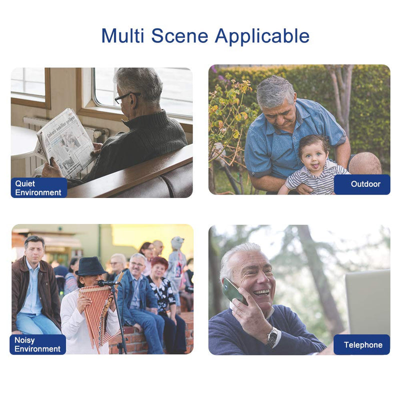 IncenSonic Hearing Amplifier Sound Amplifier with Digital Noise Reduction to Aid and Assist Hearing for Adults (Blue, Left) Blue
