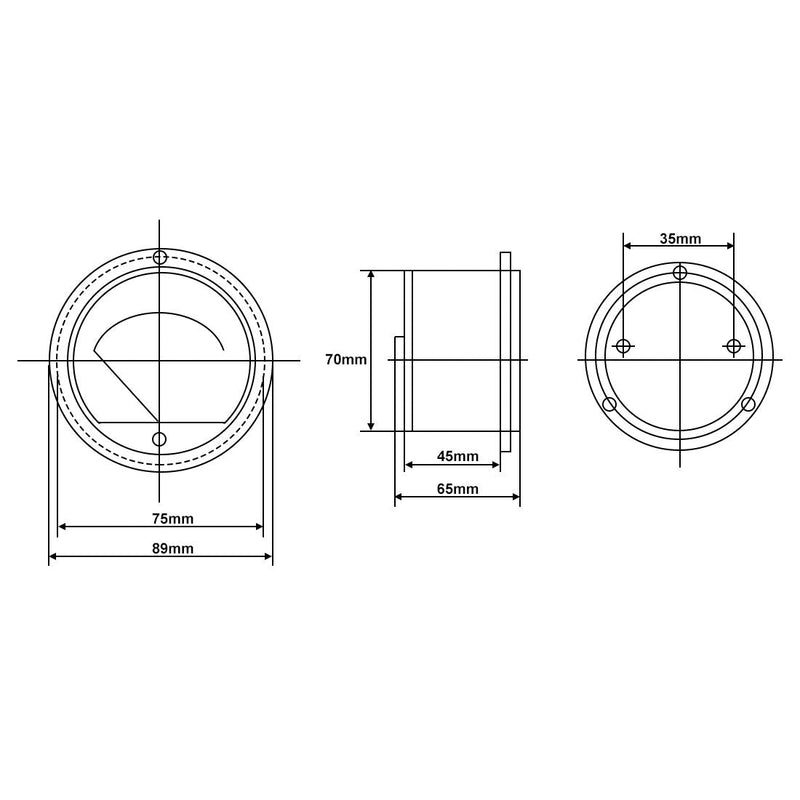 uxcell Analog Current Panel Meter DC 0-10A 65C5 Ammeter for Circuit Testing Charging Battery Ampere Tester Gauge Pack of 1
