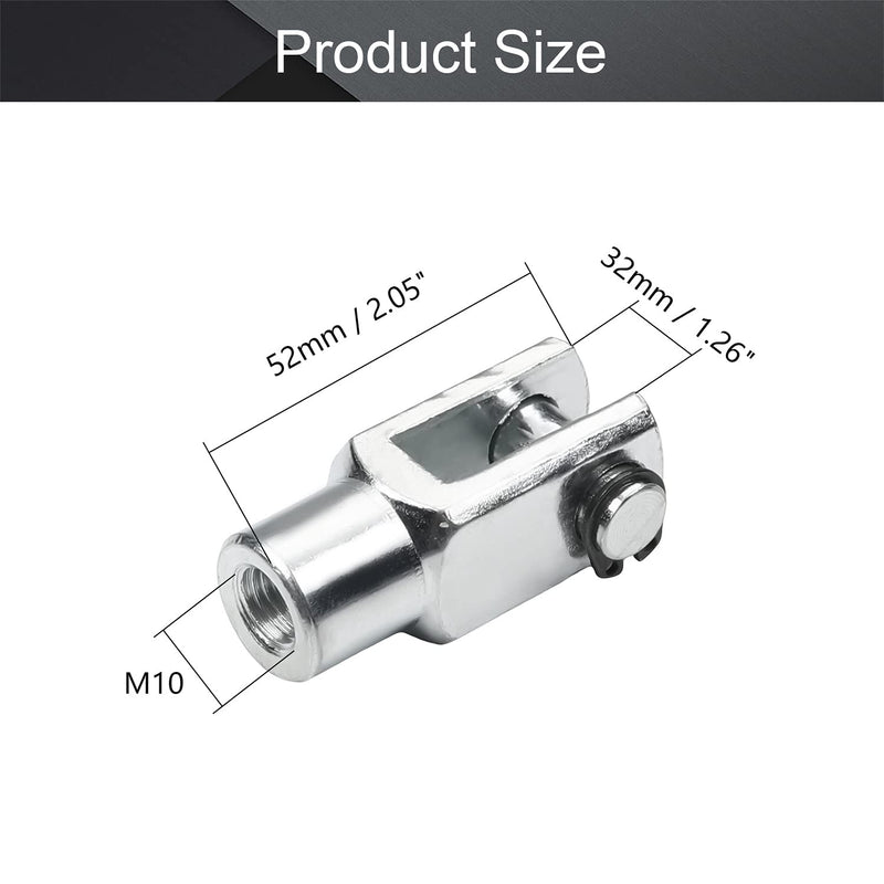 Othmro 1pcs Air Cylinder Rod Clevis End 52mm Length M10x1.25 Female Thread Y Connector