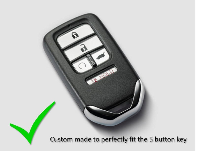 Autobase Silicone Key Fob Cover for Honda Accord Civic CR-V CRV Pilot Passport Insight EX EX-L Touring | Car Accessory | Key Protection Case - 2 Pcs (Black) Black