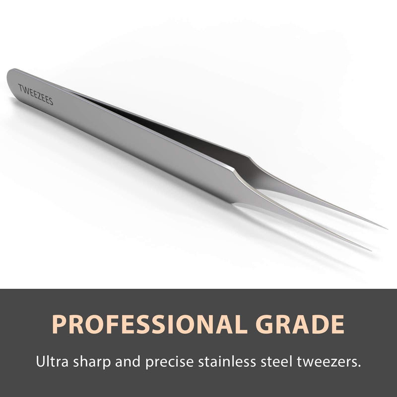 Ingrown Hair Tweezers | Pointed Tip | Precision Stainless Steel | Extra Sharp and Perfectly Aligned for Ingrown Hair Treatment & Splinter Removal For Men and Women | By Tweezees 1 Count (Pack of 1)