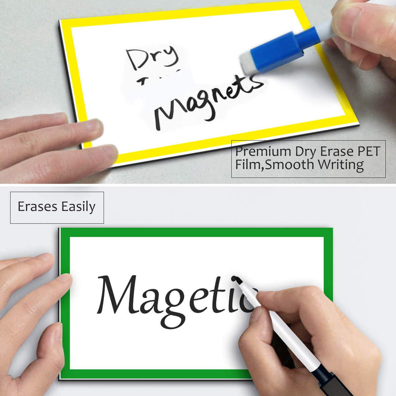 Magnetic Dry Erase Labels Ultra-Large - 6 x 3.5 Inch - 5Pcs Rectangle Name Plates Tags White Board Writable Flexible Magnet Stickers for Whiteboards Refrigerator Ultra-Large - 6x3.5" - 5Pcs Rectangle