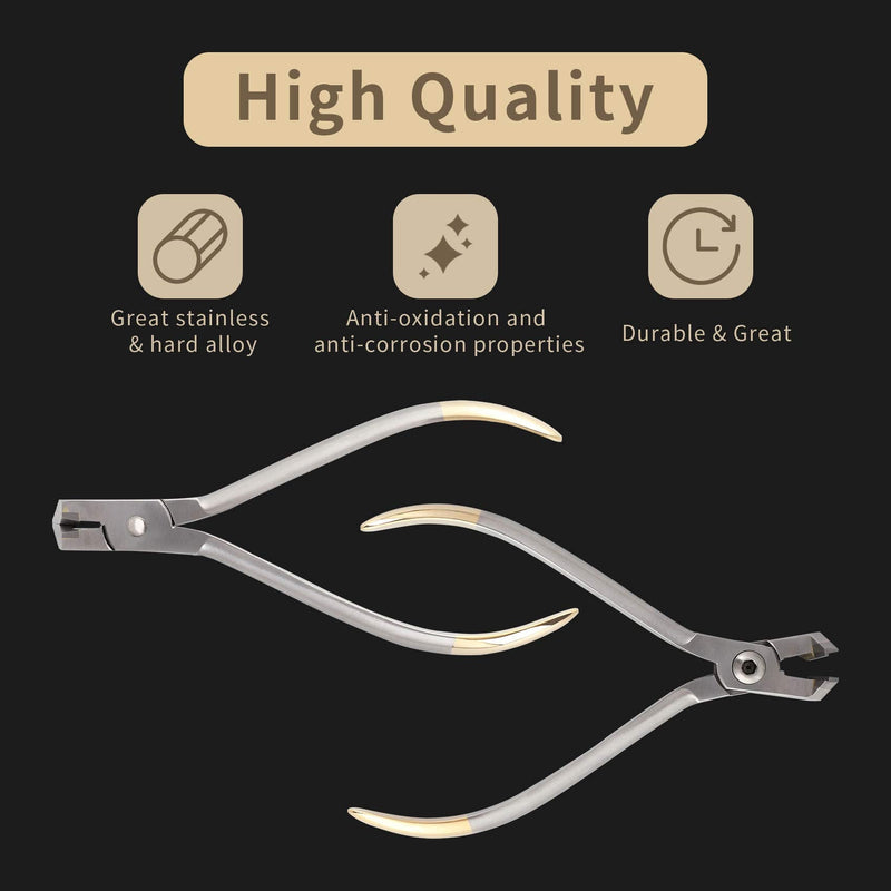 Distal End Cut Plier, Hold & Cut Hard and Soft Wire Orthodontic Cutter Dental Surgical Instrument Tool - Braces Removal Tools Tooth Pulling Kit for Dentist - 12 Months Warranty