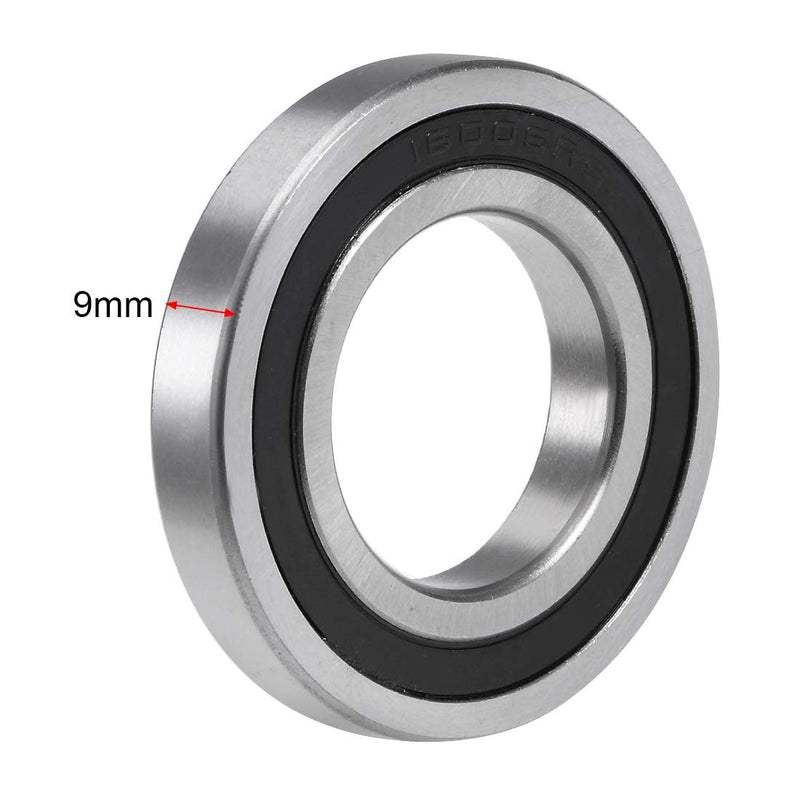 uxcell 16006-2RS Deep Groove Ball Bearing 30x55x9mm Double Sealed Chrome Steel Bearings 1-Pack 30mmx55mmx9mm