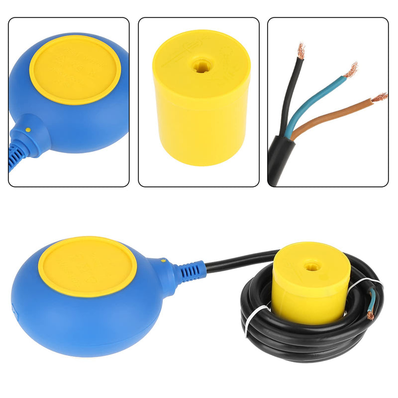 Liquid Fluid Water Level Sensor 220V 16A 2m / 78.7inch Float Switch Liquid Fluid Water Level Sensor Controller for Tank Pump