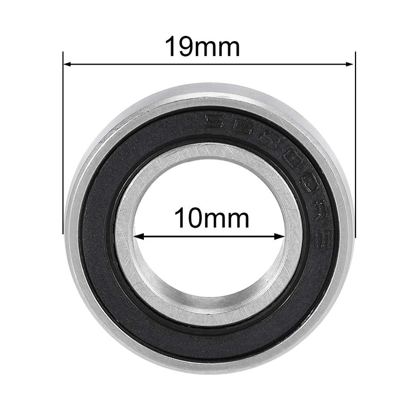 uxcell S6800-2RS Deep Groove Ball Bearings 10mm x 19mm x 5mm Double Sealed 440C Stainless Steel 5pcs