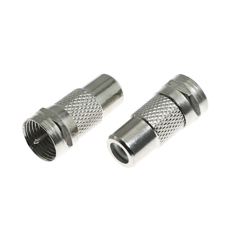 Maxmoral 4PCS F Type Male to RCA Female Connector Straight Coax Cable Adapter