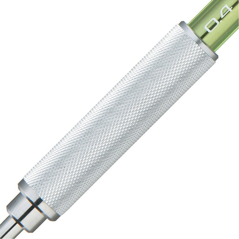 Uni M41010.26 Shift Pipe Lock Drafting 0.4mm Pencil, Silver Body with Green Accent