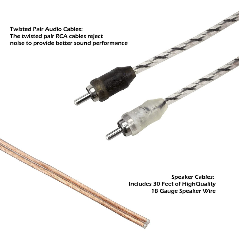 Scosche Install Centric True 8 Gauge Hybrid OFC 2-Channel High Current Amplifier Wiring Kit ICAK8 8 Gauge 2CH Complete