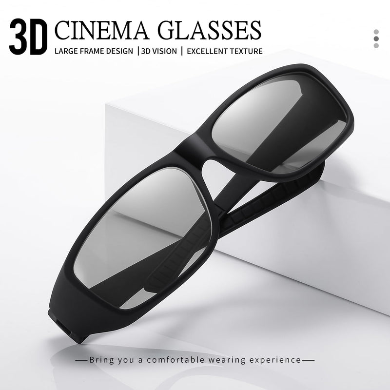 AoHeng Cinema 3D Glasses for RealD 3D Movies,Large Frame,Clearer,Brighter(2 Pack)