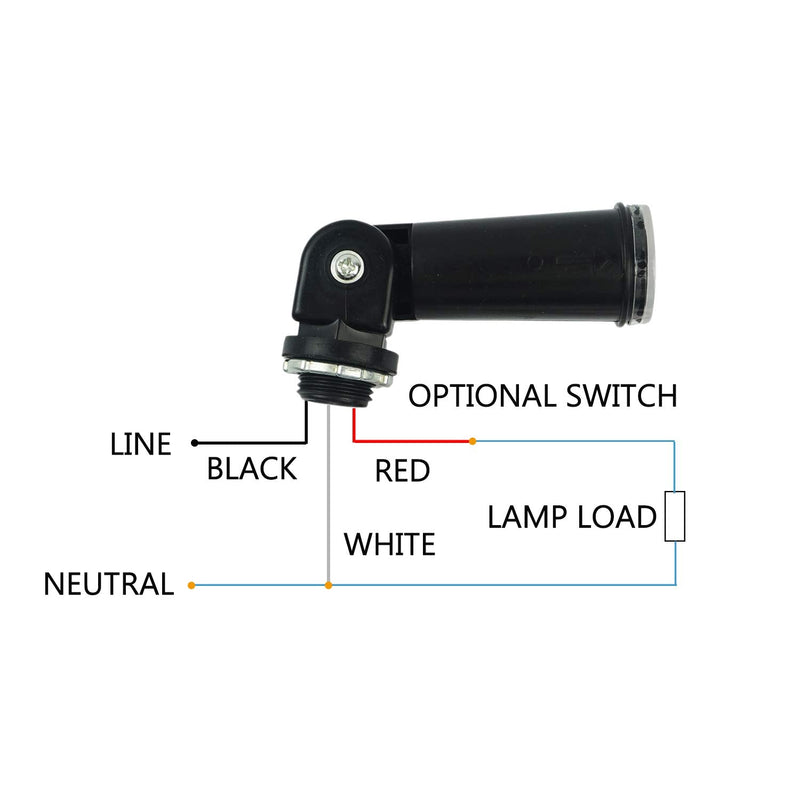 Proshopping AC 120V Outdoor Sensor Photoelectric Switch, Dusk to Dawn Photocell Switch, Hard-Wired Post Eye Light Control with Photocell Light Sensor and Swivel Mount, Mini Auto Switch - for Ourdoor