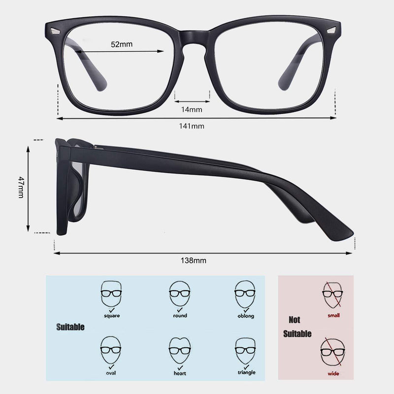 Maxjuli Blue Light Blocking Glasses,Computer Reading/Gaming/TV/Phones Glasses for Women Men( Matt Black )