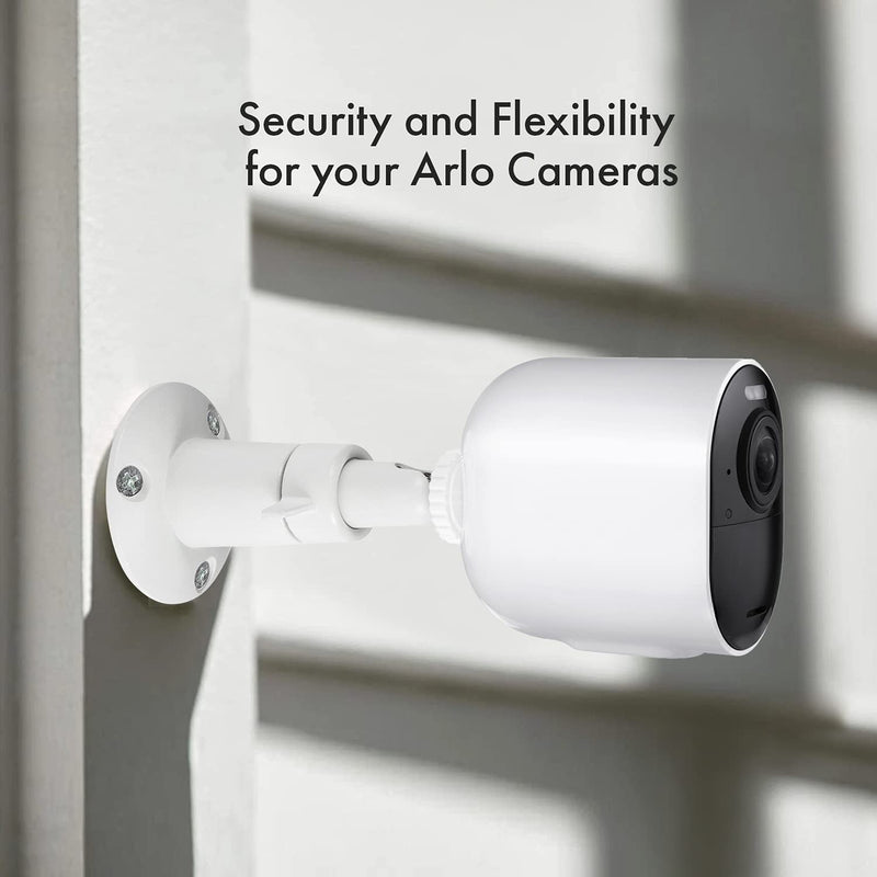 Adjustable Indoor/Outdoor Security Metal Wall Mount Compatible with Arlo Pro/Pro 2/Pro 3/Pro 4/Ultra/Ultra 2, & Others - Ring Stick Up Cam Battery, eufyCam E/2C, Wyze Cam Outdoor/Pan (2 Pack, White)